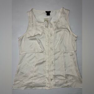 Ann Taylor Satin & Lace Cream Ivory Tank Blouse Size 8 Medium